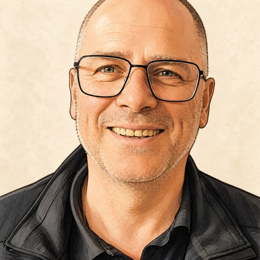 Comicporträt von Helmut Roßbach
